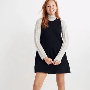 Madewell Texture & Thread Crepe Swingy Tank Dress / LARGE / TRUE BLACK